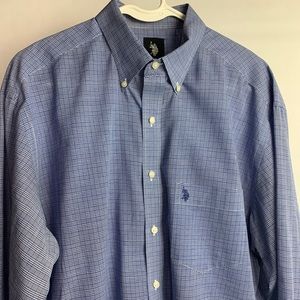 US Polo Assn. Blue Plaid Button Up Career Shirt